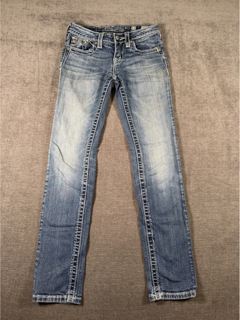 Miss Me Girls Skinny Jeans Size 12 Medium Wash